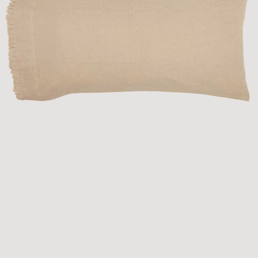 Burlap Vintage Ruffled Fringe Pillow Case Set of 2