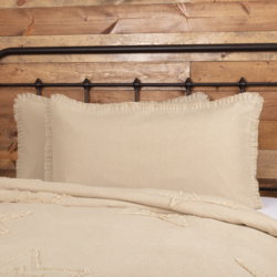 Burlap Vintage Ruffled Fringe Sham