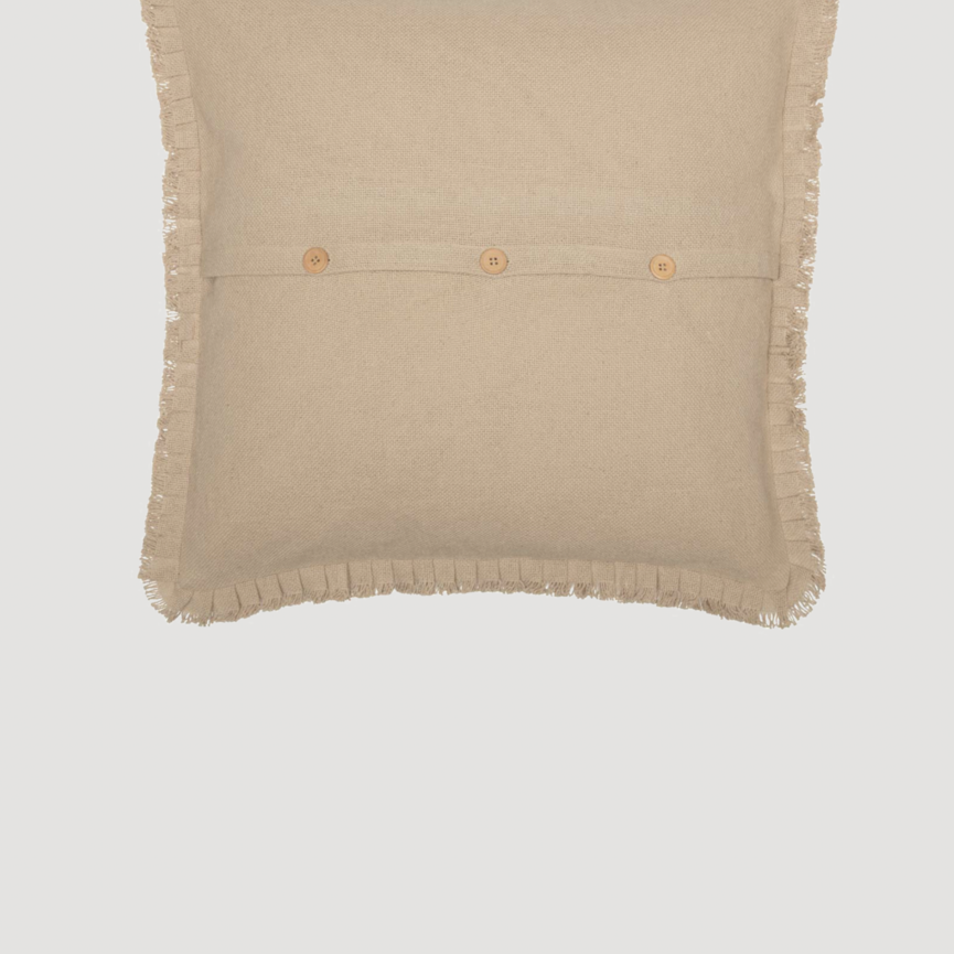 Burlap Vintage Ruffled Fringe Fabric Euro Sham 26x26"