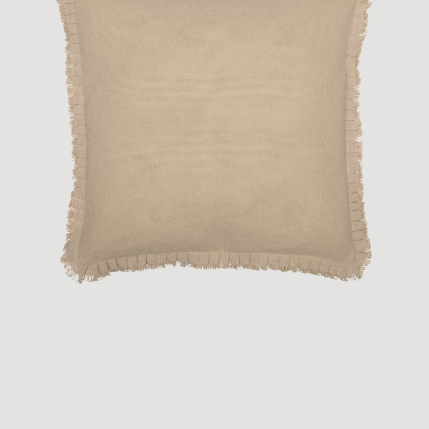 Burlap Vintage Ruffled Fringe Fabric Euro Sham 26x26"