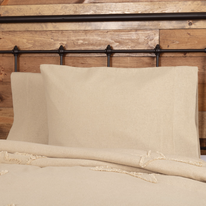 Burlap Vintage Pillow Case Set of 2
