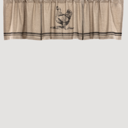 Sawyer Mill Charcoal Chicken Valance Pleated