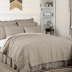 Sawyer Mill Charcoal Ticking Stripe Quilt Coverlet