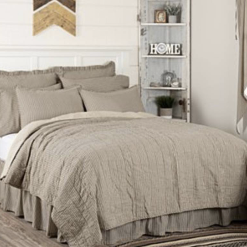 Sawyer Mill Charcoal Ticking Stripe Quilt Coverlet