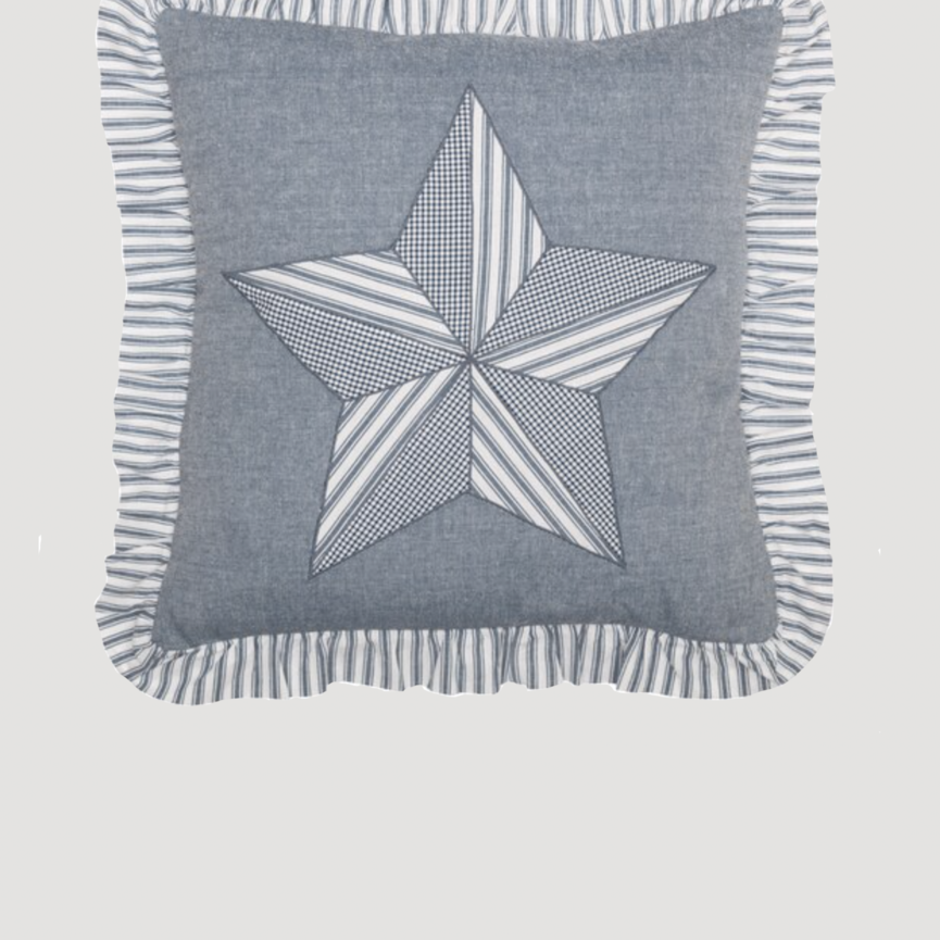 Sawyer Mill Blue Barn Star Pillow 18" x 18"