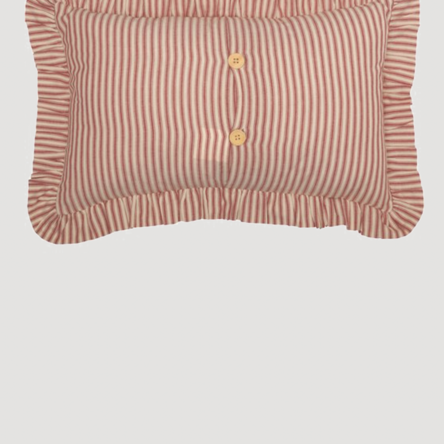 Sawyer Mill Red Ticking Stripe Fabric Pillow 14" x 22"