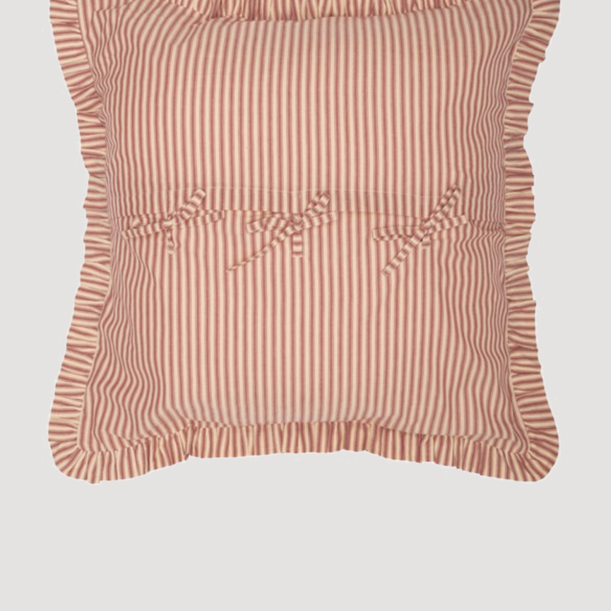 Sawyer Mill Red Ticking Stripe Fabric Euro Sham 26" x 26"