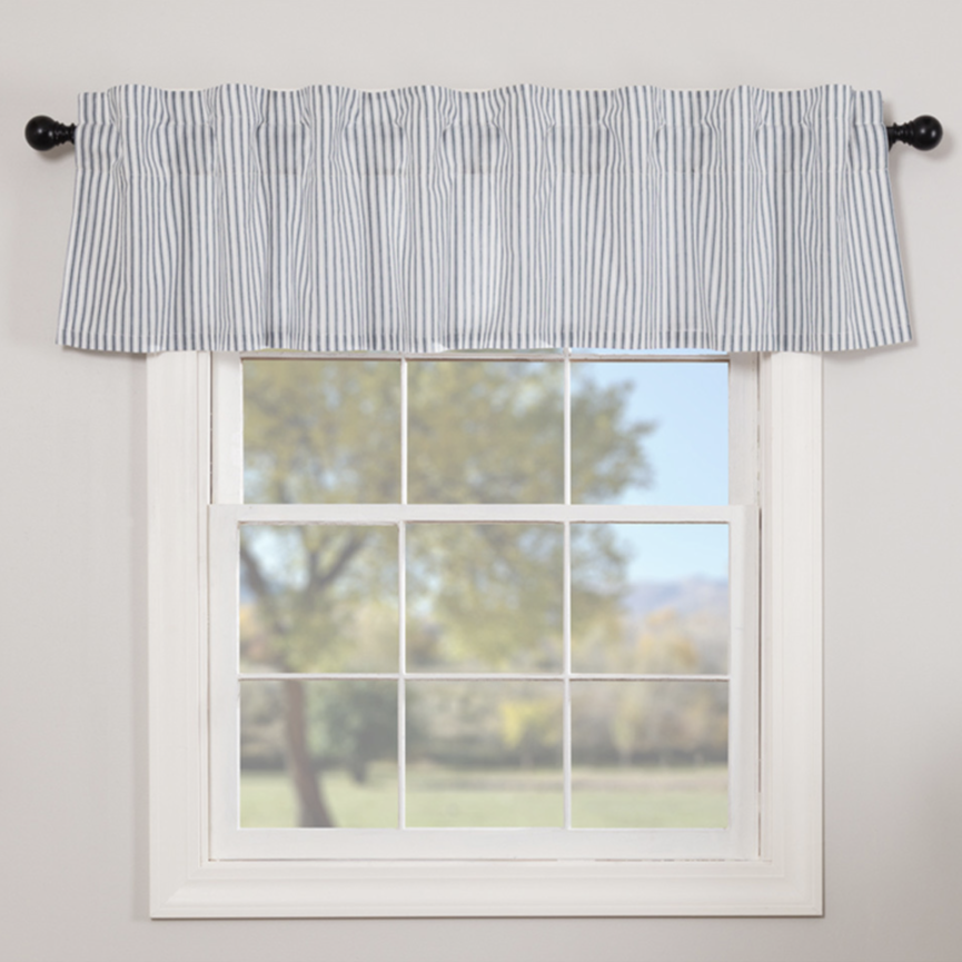 Sawyer Mill Blue Ticking Stripe Valance