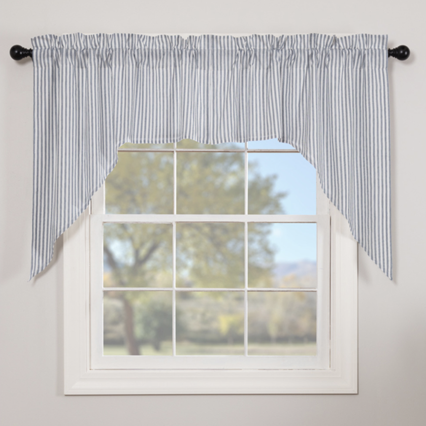 Sawyer Mill Blue Ticking Stripe Swag Set of 2 - 36" x 36" x 16"
