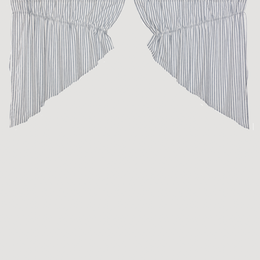 Sawyer Mill Blue Ticking Stripe Prairie Swag Set of 2 - 36" x 36" x 18"