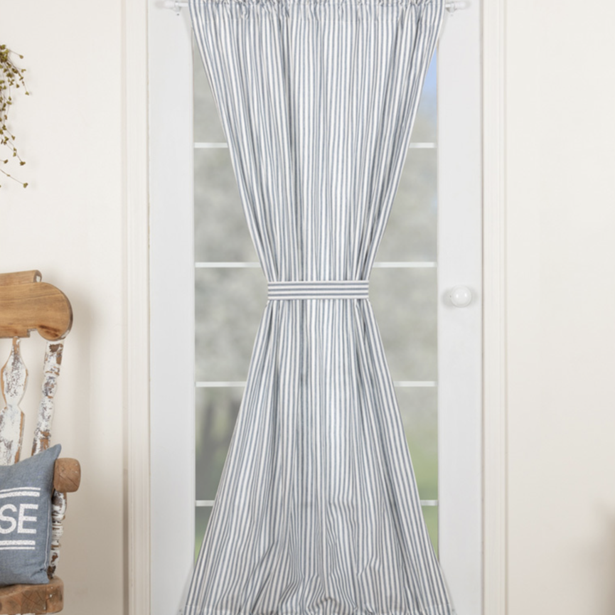 Sawyer Mill Blue Ticking Stripe Door Panel - 72" x 40"