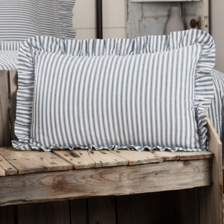 Sawyer Mill Blue Ticking Stripe Pillow