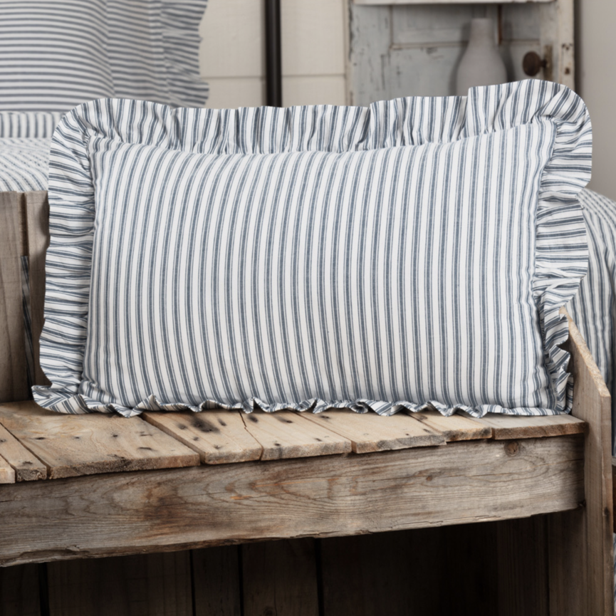 Sawyer Mill Blue Ticking Stripe Pillow - 14" x 22"