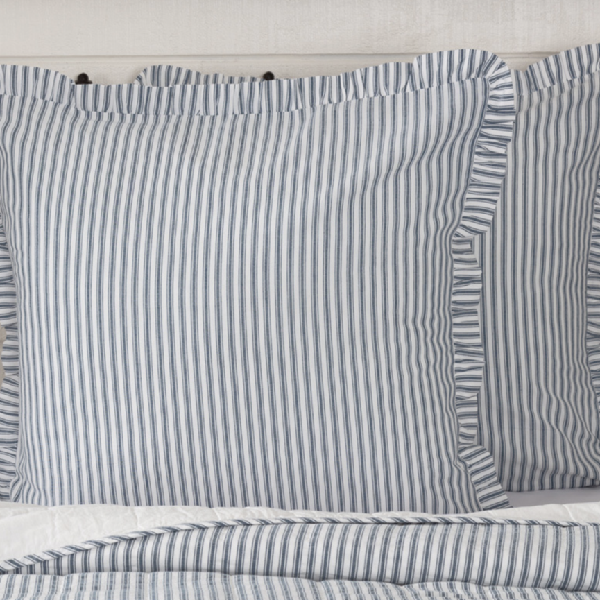 Sawyer Mill Blue Ticking Stripe Fabric Euro Sham - 26" x 26"