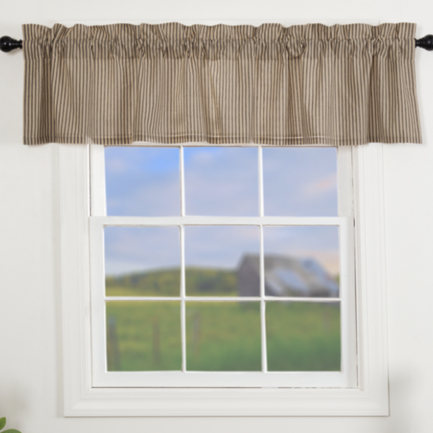 Sawyer Mill Charcoal Ticking Stripe Valance