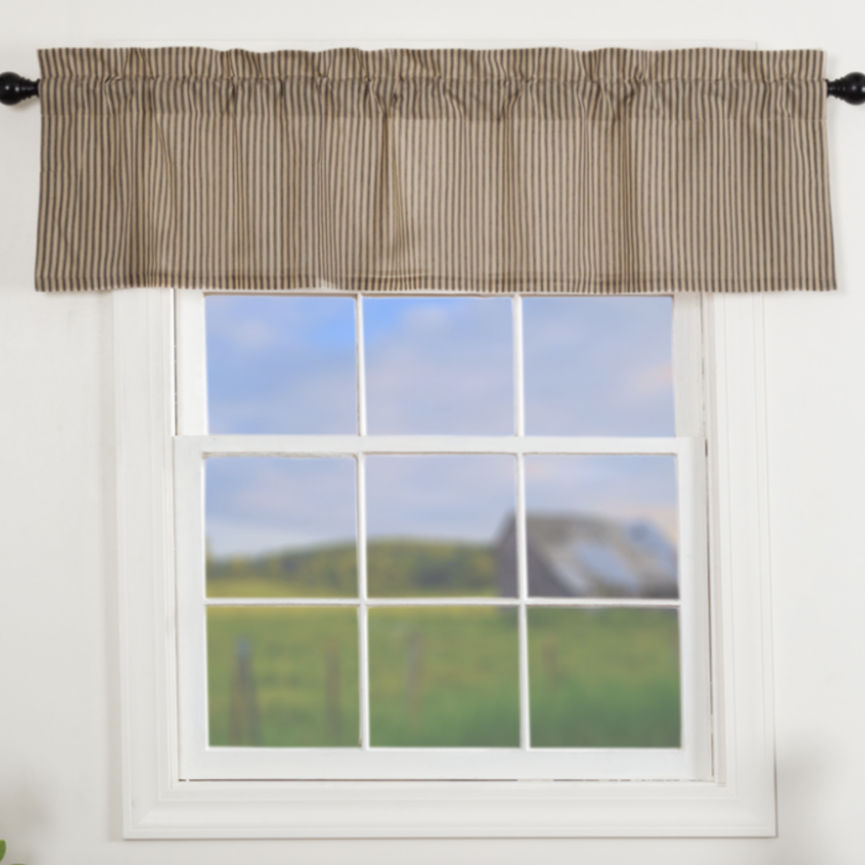 Sawyer Mill Charcoal Ticking Stripe Valance