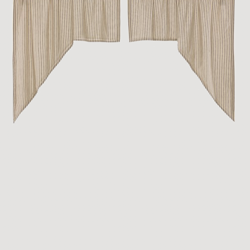 Sawyer Mill Charcoal Ticking Stripe Swag Set of 2 -  36"x 36"x 16"