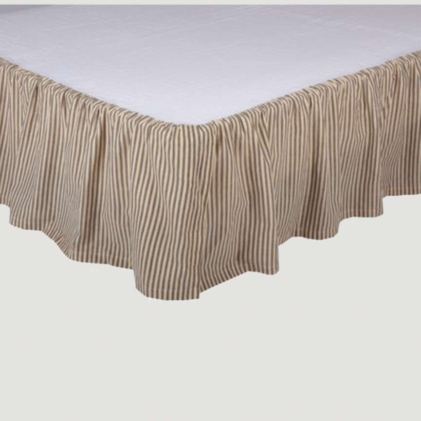 Sawyer Mill Charcoal Ticking Stripe Bed Skirt