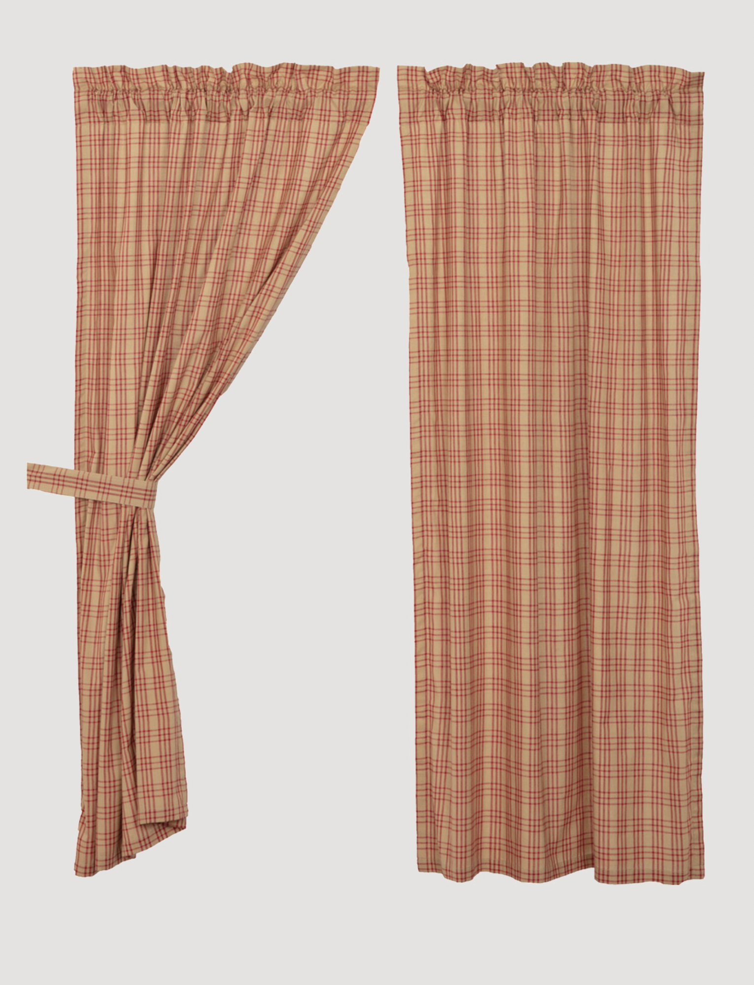 Sawyer Mill Red Plaid Panels Vhc Country Curtains Nana S