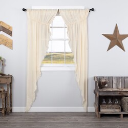 Tobacco Cloth Prairie Panel Fringed Set of 2