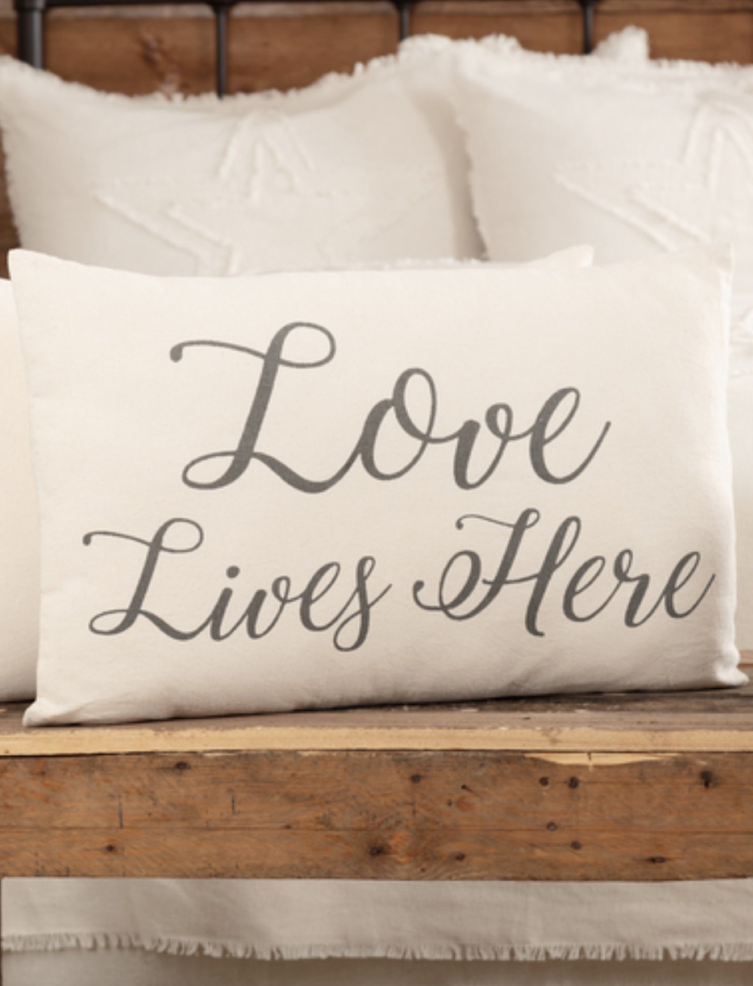 Love Lives Here Pillow Farmhouse Stencil Pillows Nana S