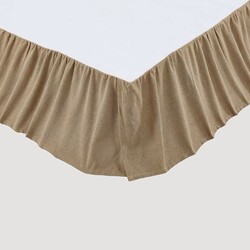 Burlap Natural Ruffled Fringe Bed Skirt