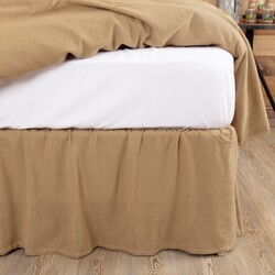 Burlap Natural Ruffled Fringe Bed Skirt
