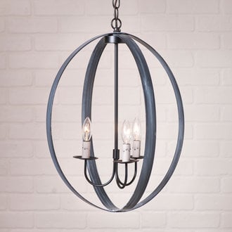 Farmhouse Oval Sphere Chandelier in Black