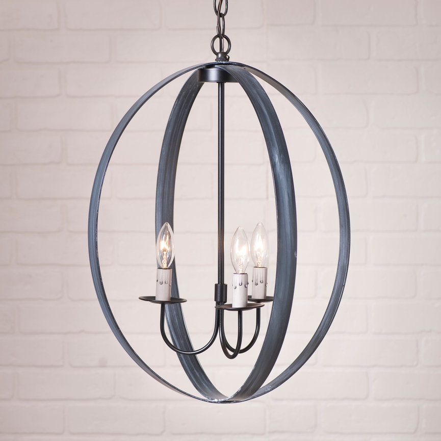 20" Oval Sphere Chandelier in Black