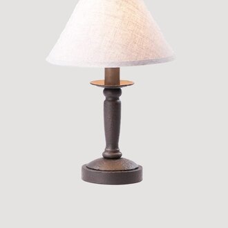 Butcher Lamp with Ivory Linen Shade
