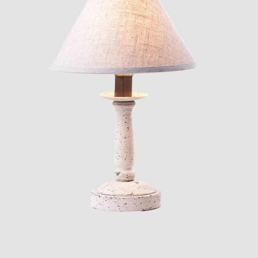 Butcher Lamp with Ivory Linen Shade
