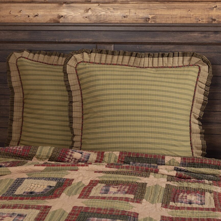 Tea Cabin Euro Sham Fabric Ruffled 26" x 26"