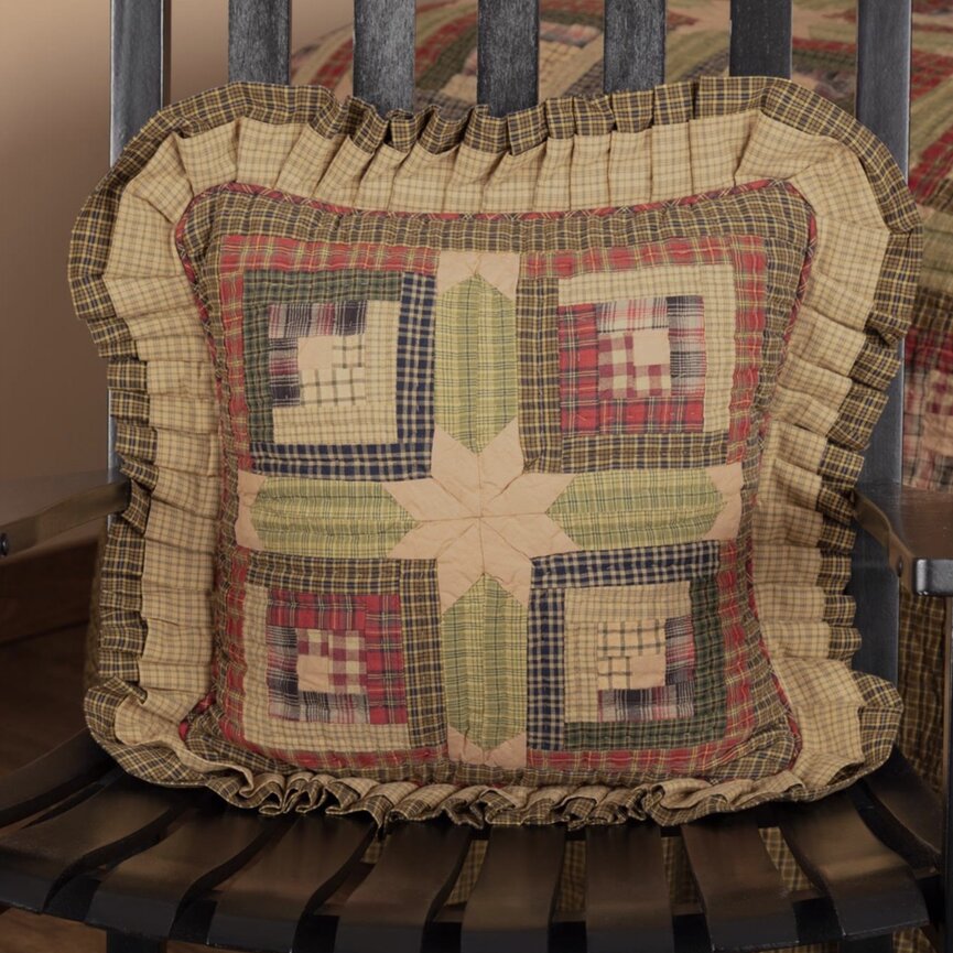Tea Cabin Quilted Pillow 16" x 16"