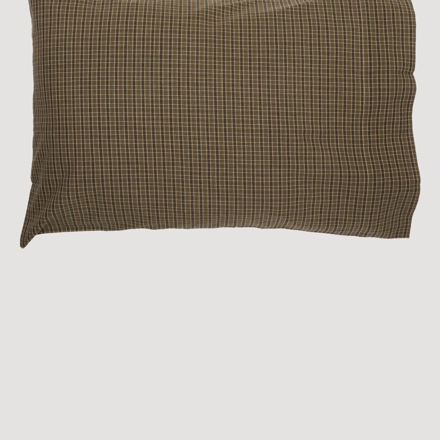 Tea Cabin Green Plaid Standard Pillow Case