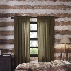 Tea Cabin Green Plaid Panel Set of 2