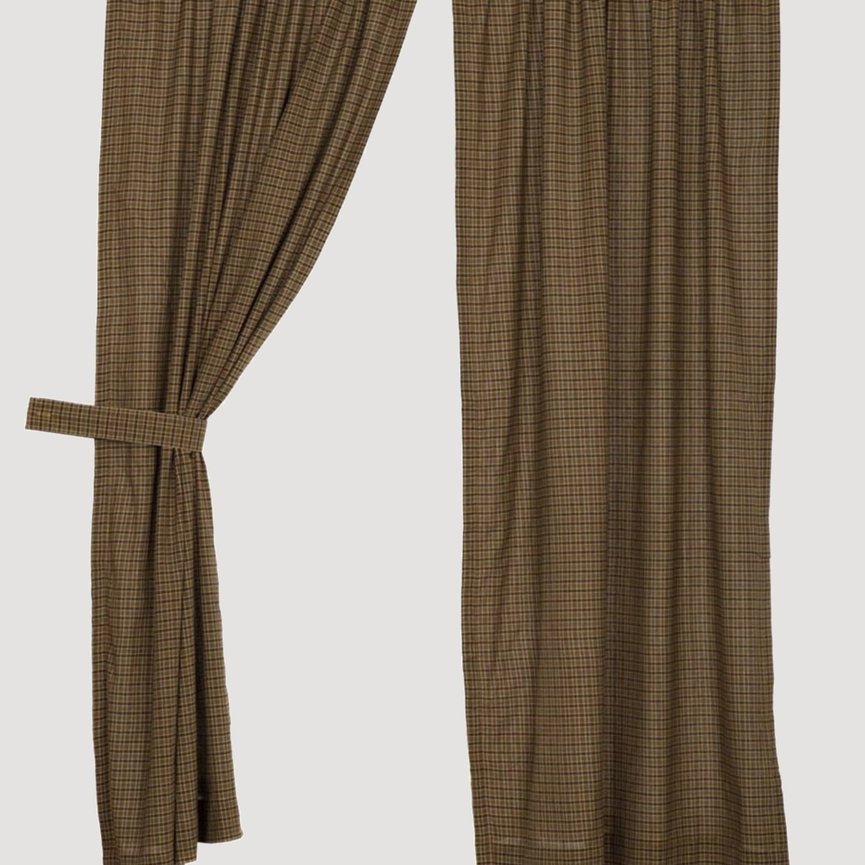 Tea Cabin Green Plaid Panel Set of 2