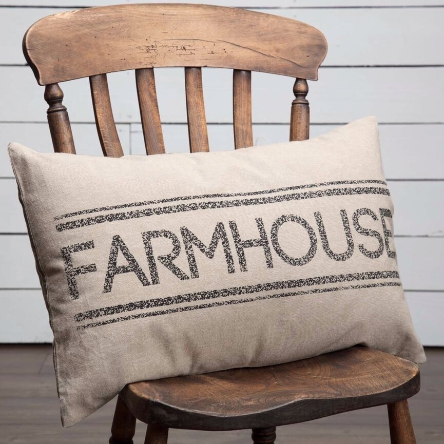 Sawyer Mill Charcoal Farmhouse Pillow 14"x22"