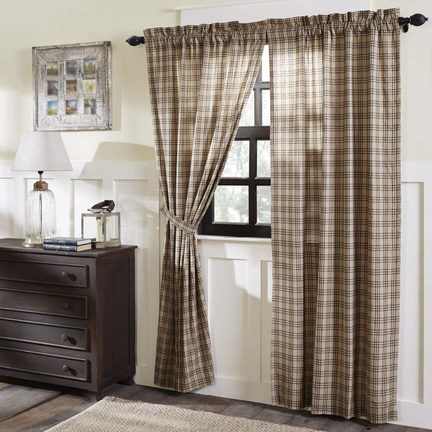 Sawyer Mill Charcoal Plaid Lined Panel Set of 2