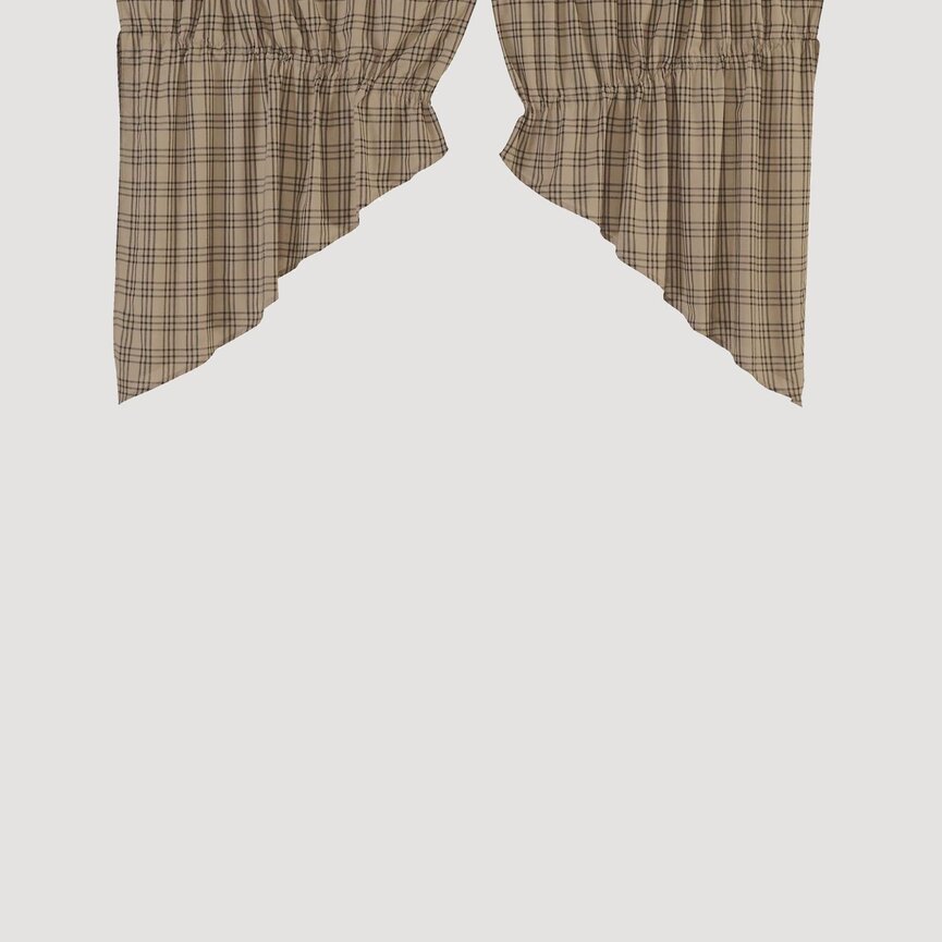 Sawyer Mill Charcoal Plaid Prairie Swag Lined Set of 2
