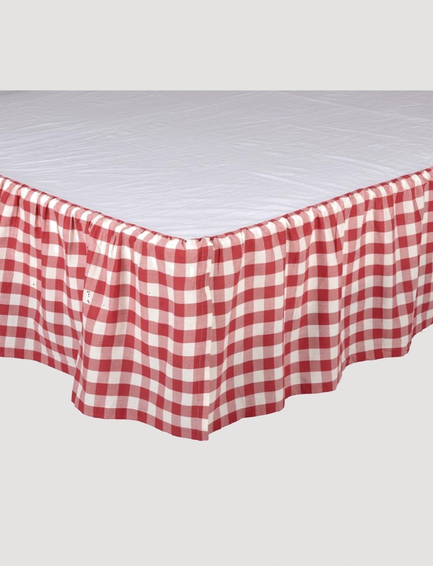 VHC Brands Annie Buffalo Check Red Bed Skirt Brand: VHC Brands