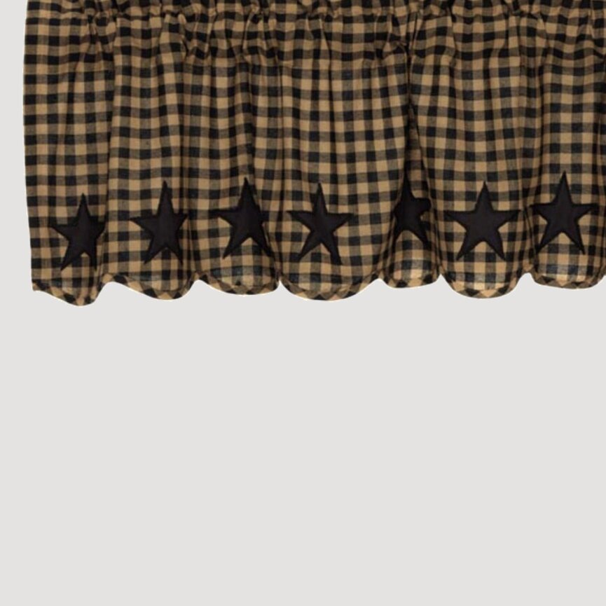 Black Star Scalloped Valance