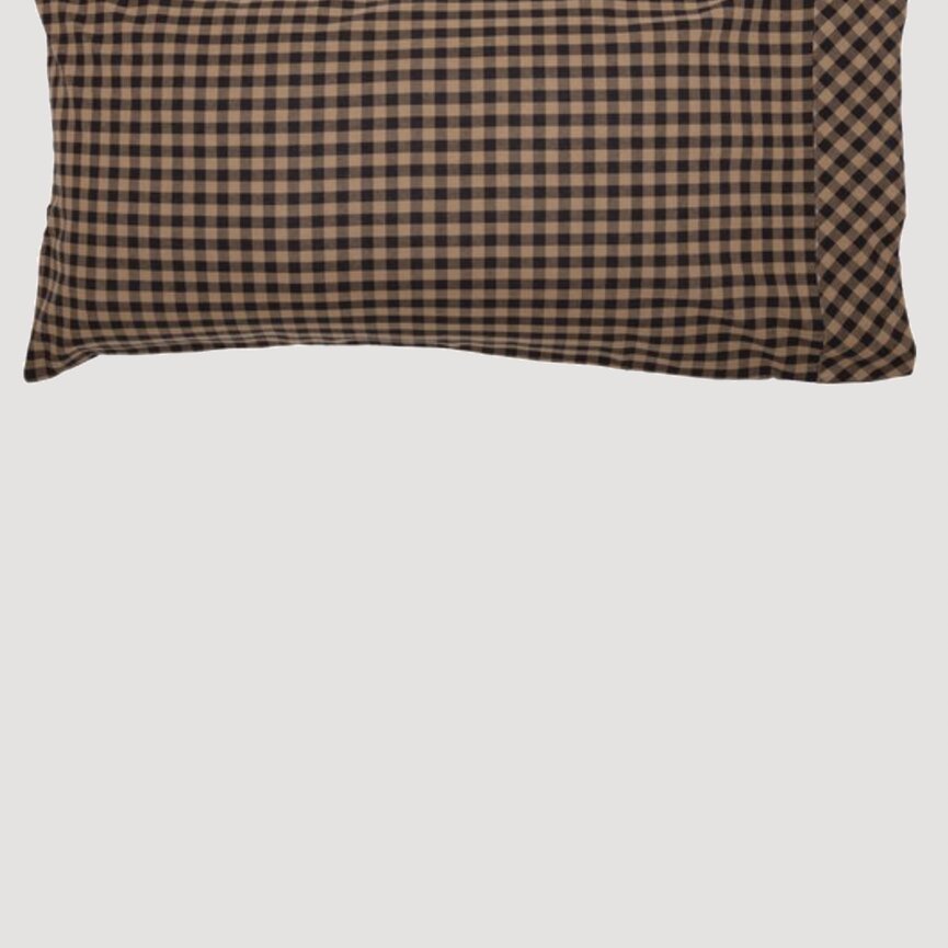 Black Check King Pillow Case 21"x40"  Set of 2