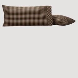 Black Check King Pillow Case 21"x40"  Set of 2