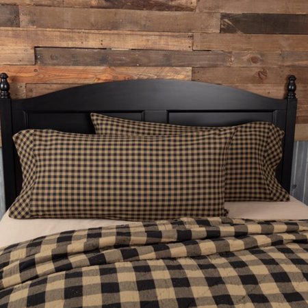 Black Check King Pillow Case Set