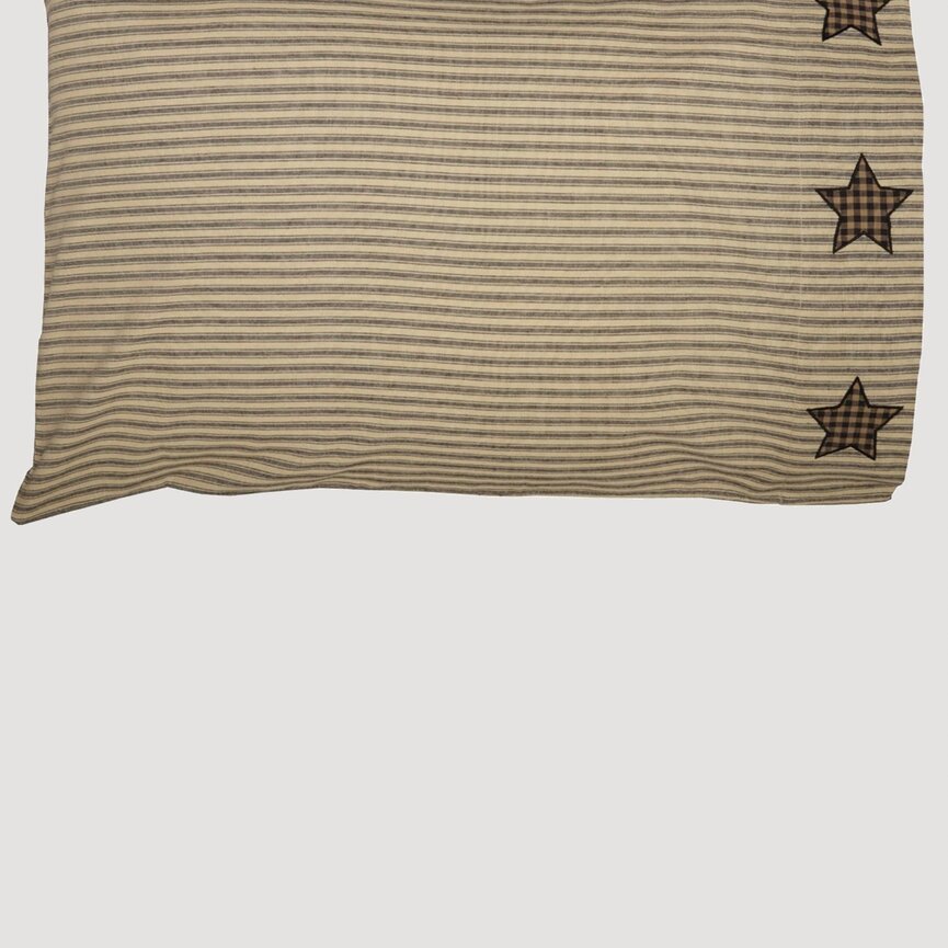 Farmhouse Star Pillow Case W/Applique Star Set of 2
