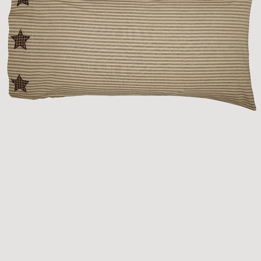 Farmhouse Star Pillow Case W/Applique Star Set of 2