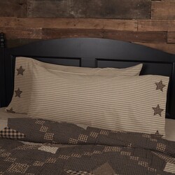 Farmhouse Star Pillow Case W/Applique Star Set of 2