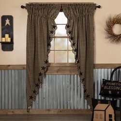 Black Star Scalloped Prairie Long Panel Set of 2