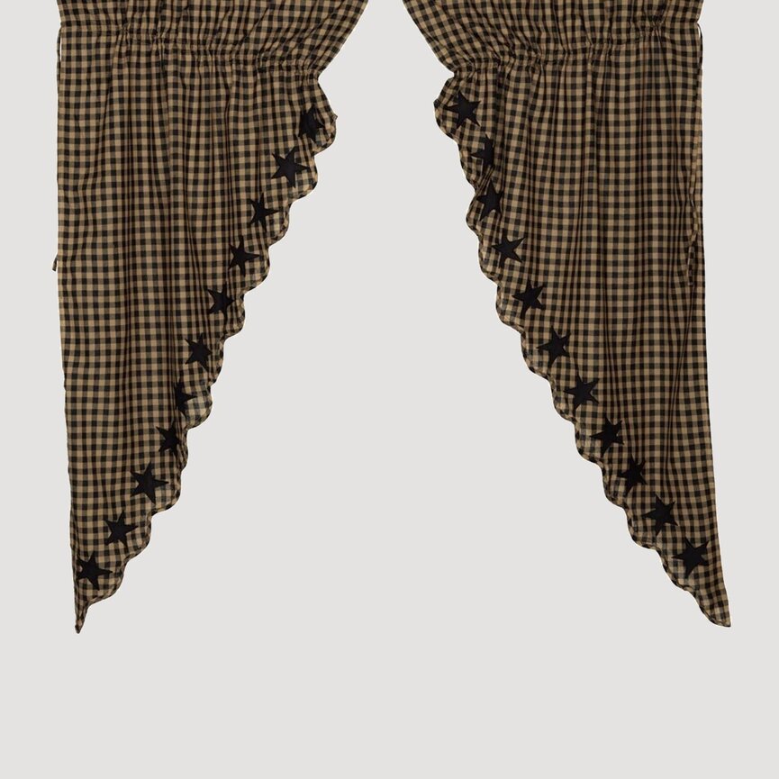 Black Star Scalloped Prairie Long Panel Set of 2