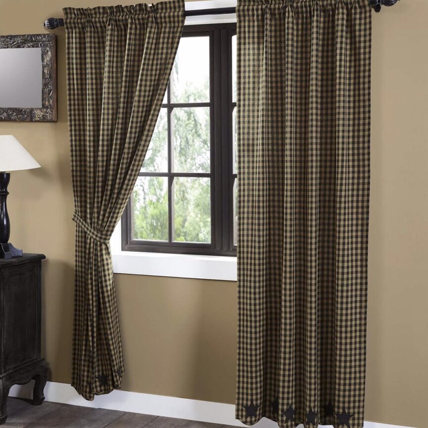 Black Star Scalloped Panel Set of 2